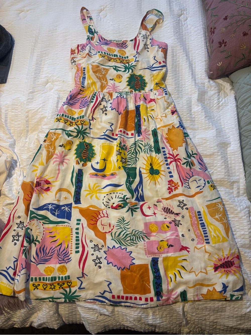 Womens Multicolor Printed Sundress